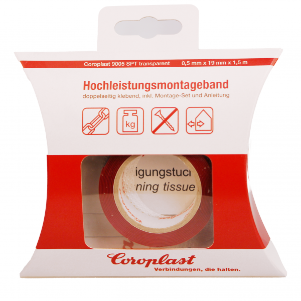 Coroplast 9005 SPT Hochleistungsklebeband mit Acrylat-Klebstoffmasse (Blister)